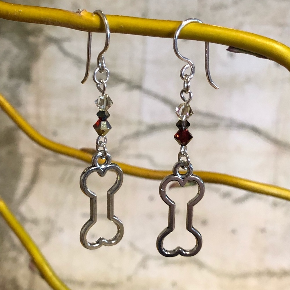 Dog Bone Earrings - Dog Jewelry, Dog Gifts, Puppy